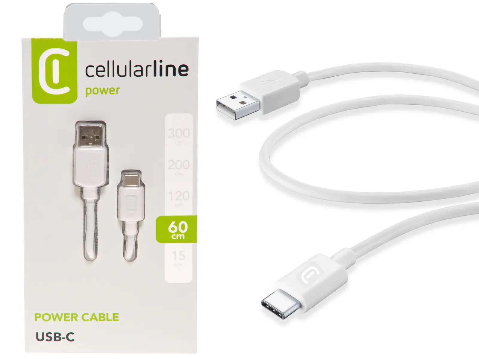 CL USB-A Kabel auf USB-C, 0,6m, weiß